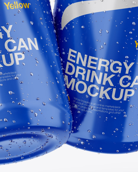 Two Glossy Cans Mockup