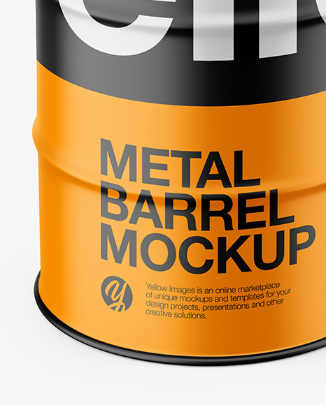 Matte Metal Barrel Mockup