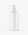 Clear Cosmetic Bottle with Pump Mockup