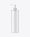 Clear Cosmetic Bottle with Pump Mockup Clear Cosmetic Bottle with Pump Mockup