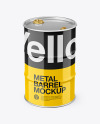 Glossy Metal Barrel Mockup