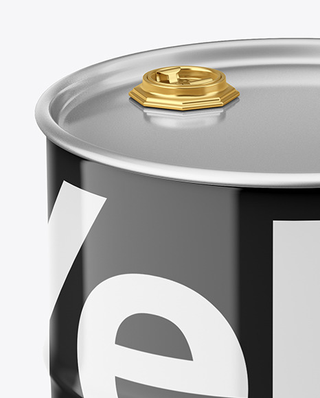 Glossy Metal Barrel Mockup