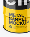 Glossy Metal Barrel Mockup