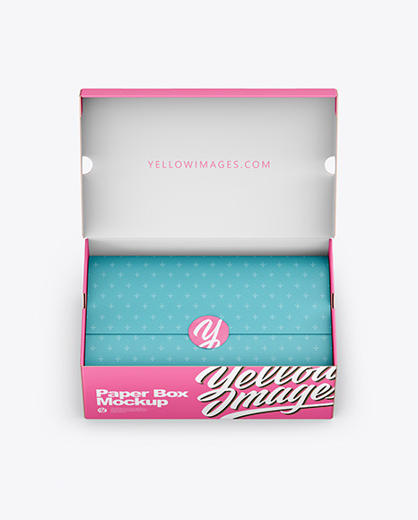 Opened Paper Box Mockup