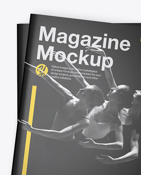 Two Glossy A4 Magazines Mockup