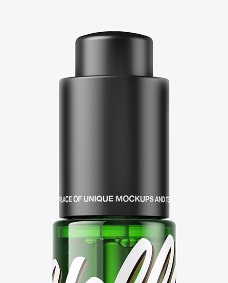 Green Dropper Bottle Mockup