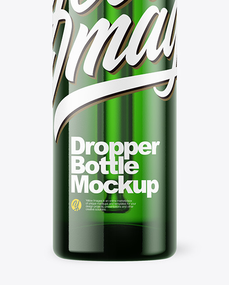 Green Dropper Bottle Mockup