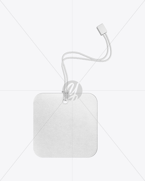 Kraft Square Label With Rope Mockup