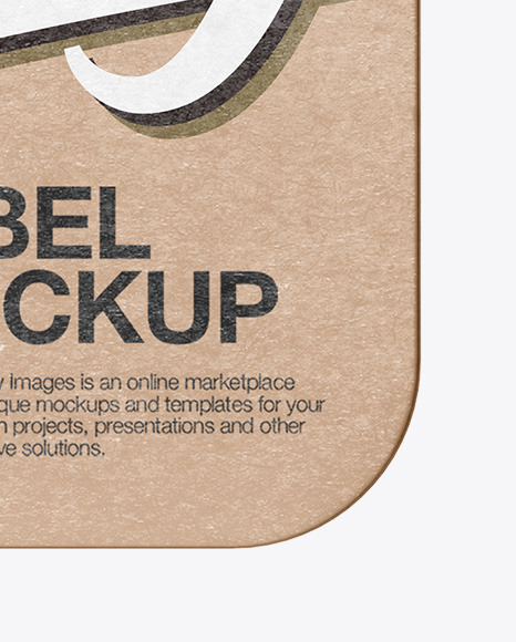 Kraft Square Label With Rope Mockup