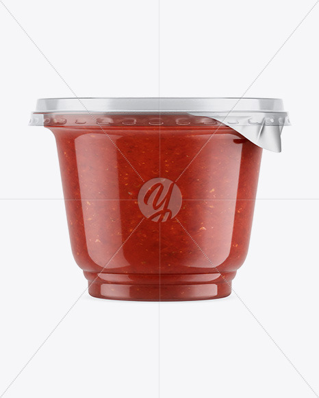 Plastic Cup w/ Sauce Mockup