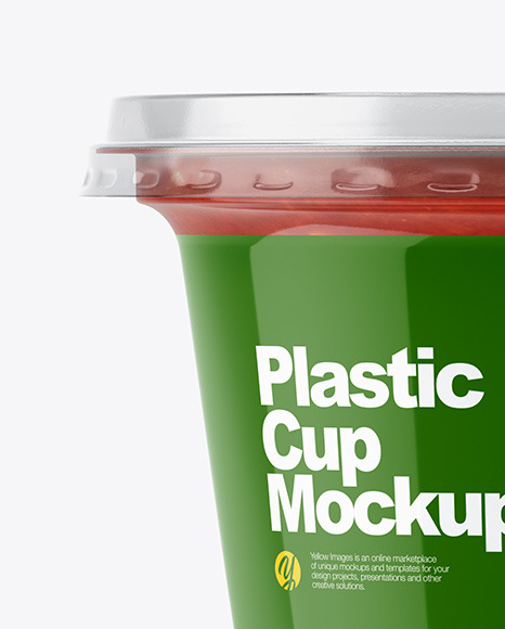 Plastic Cup w/ Sauce Mockup