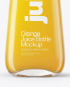 Clear Glass Bottle with Orange Juice Mockup