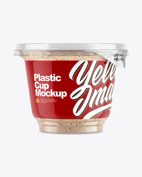 Plastic Cup w Sauce Mockup - Sauce+plastic