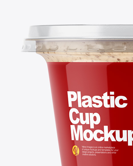 Plastic Cup w/ Sauce Mockup