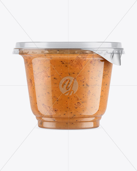 Plastic Cup w/ Sauce Mockup