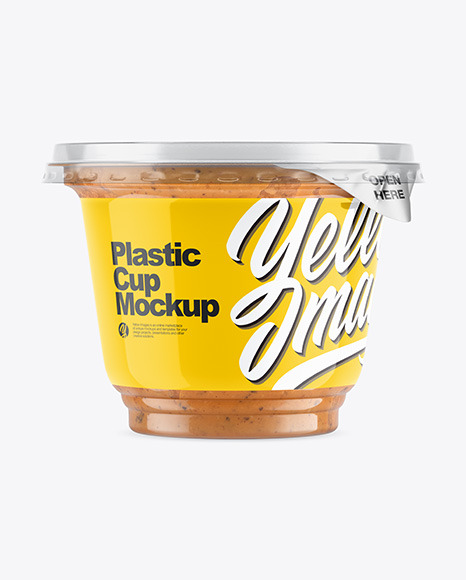 Plastic Cup w/ Sauce Mockup