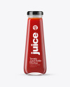 Clear Glass Bottle with Tomato Juice Mockup