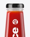 Clear Glass Bottle with Tomato Juice Mockup