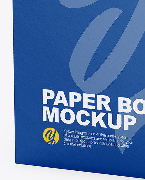 Paper Box Mockup - Half Side View