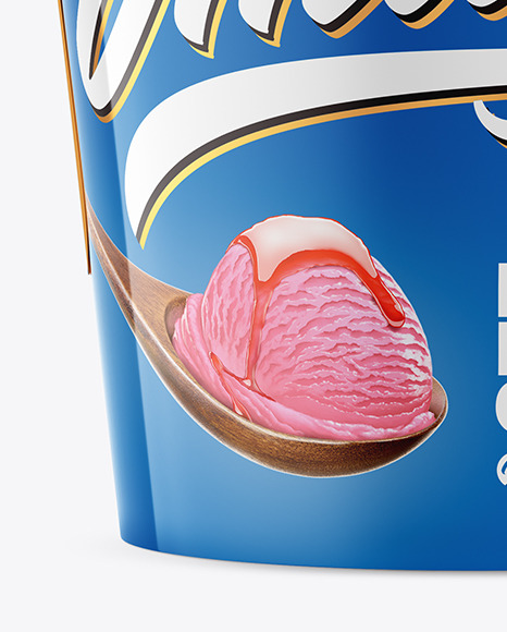 Glossy Ice Cream Cup Mockup