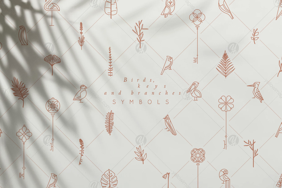 Birds, Keys and Branches Symbols Birds, Keys and Branches Symbols