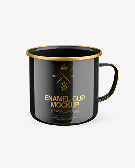 Glossy Enamel Cup Mockup