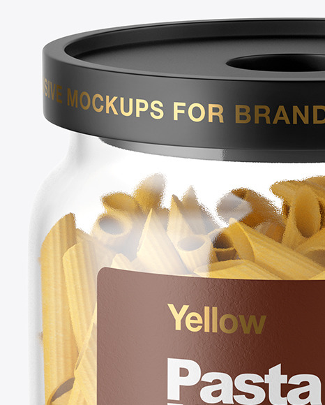 Glass Jar with Pasta Mockup