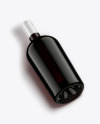 Antique Green Glass Bottle With Red Wine Mockup