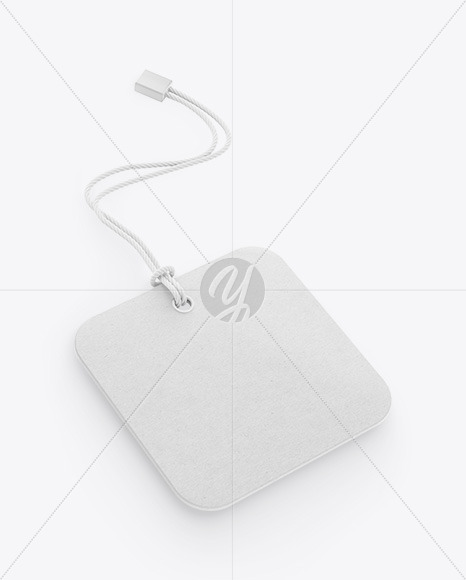 Kraft Square Label With Rope Mockup - Half Side View