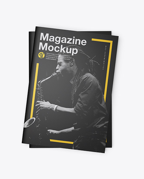 Two Matte A4 Magazines Mockup