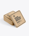 Stack of Kraft Paper Beverage Coasters Mockup