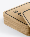 Stack of Kraft Paper Beverage Coasters Mockup