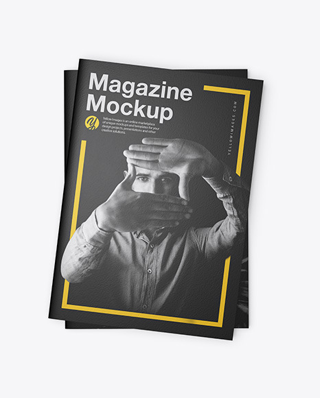 Two Textured A4 Magazines Mockup