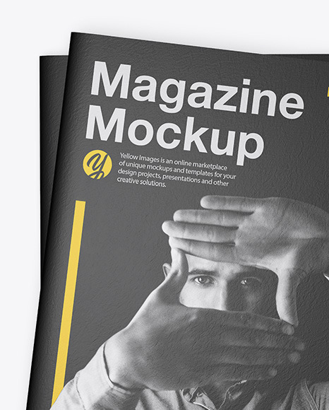 Two Textured A4 Magazines Mockup