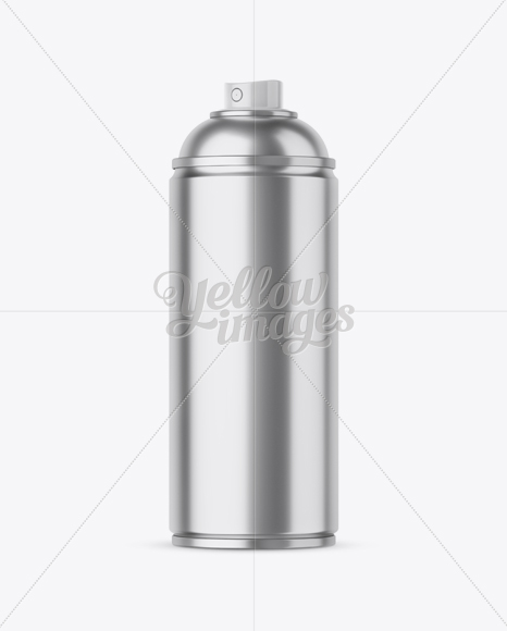 Metallic Spray Can Without Cap Mockup - Front View