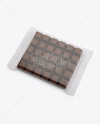 Glossy Square Chocolate Bar Mockup - Halfside View (High-Angle Shot)