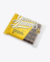 Glossy Square Chocolate Bar Mockup - Halfside View (High-Angle Shot)