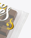 Glossy Square Chocolate Bar Mockup - Halfside View (High-Angle Shot)