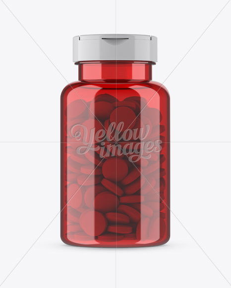 Red Pill Bottle Mockup - Front View - Free Download Images High Quality ...