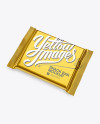 Metallic Square Chocolate Bar Mockup - Halfside View (High-Angle Shot)