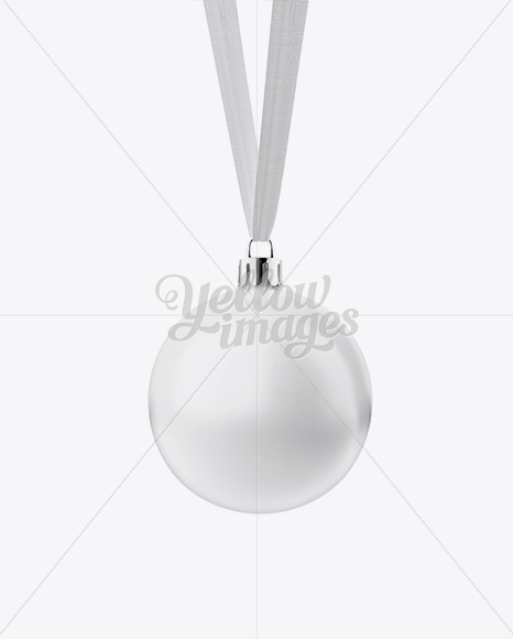 Glossy Christmas Ball Mockup - Front View