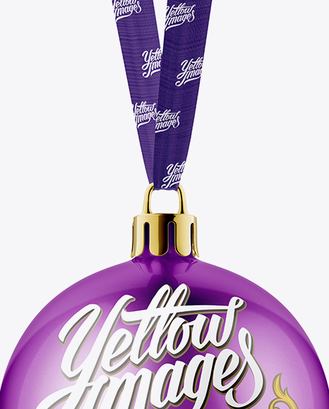 Metallic Christmas Ball Mockup - Front View