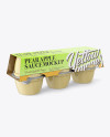 Pear Apple Sauce 6-4 Oz. Cups Mockup - Halfside View