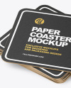 Stack of Paper Beverage Coasters Mockup