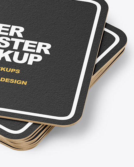 Stack of Paper Beverage Coasters Mockup