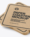 Stack of Kraft Paper Beverage Coasters Mockup