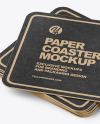 Stack of Kraft Paper Beverage Coasters Mockup