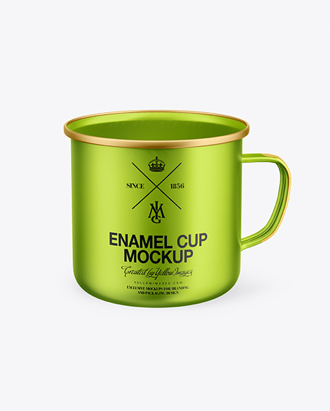 Metallic Enamel Cup Mockup