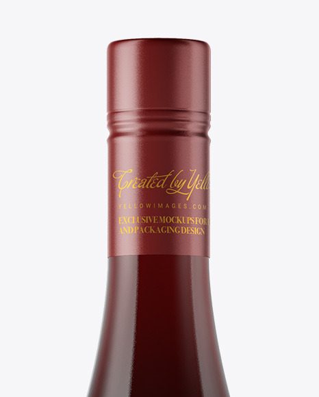 Clear Glass Red Wine Bottle Mockup