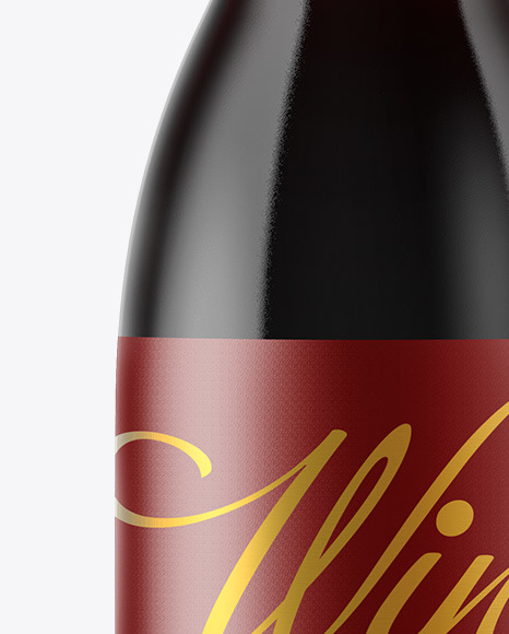 Clear Glass Red Wine Bottle Mockup